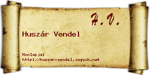 Huszár Vendel névjegykártya